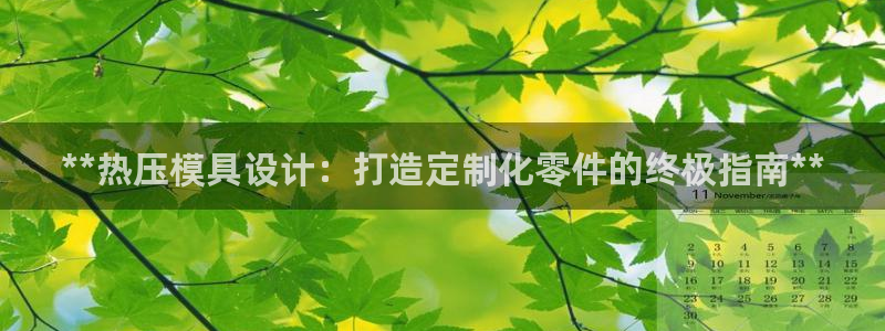 易倍申怎么样：**热压模具设计：打造定制化零件的终极指南