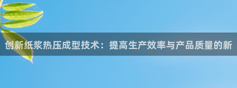 易倍单词app官网：创新纸浆热压成型技术：提高生产效率与